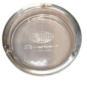 Vintage 1960’s The Americana Hotel Puerto Rico Glass 4" Ashtray